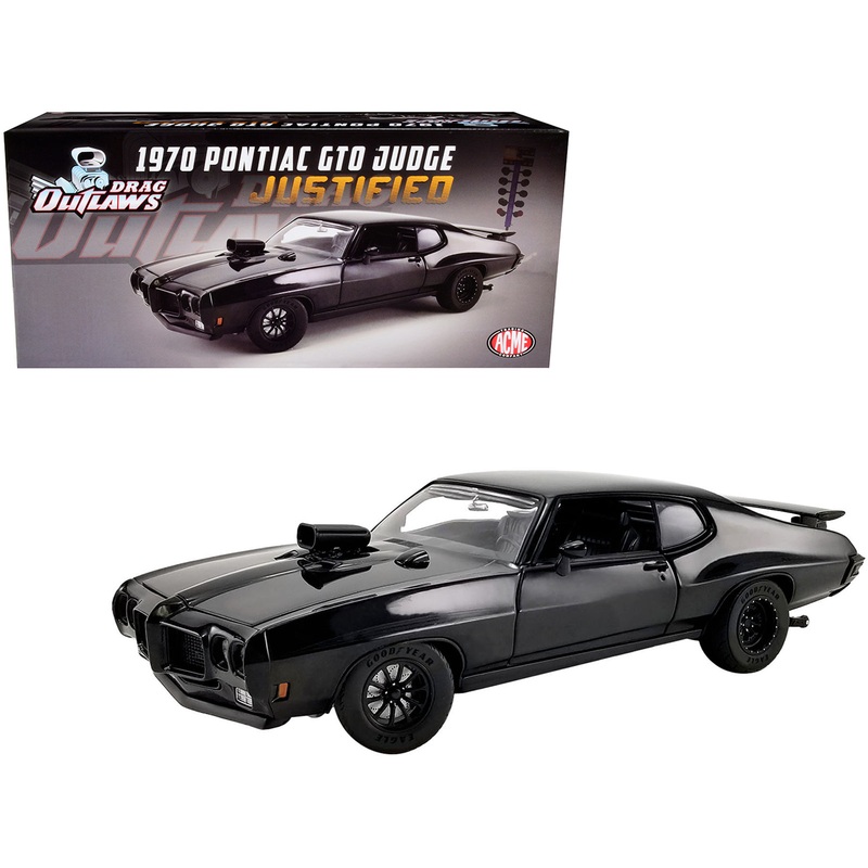 1970 Pontiac GTO Judge “Justified” Black “Drag Outlaws” Series Limited Edition to 564 pieces Worldwide 1/18 Diecast Model Car by ACME