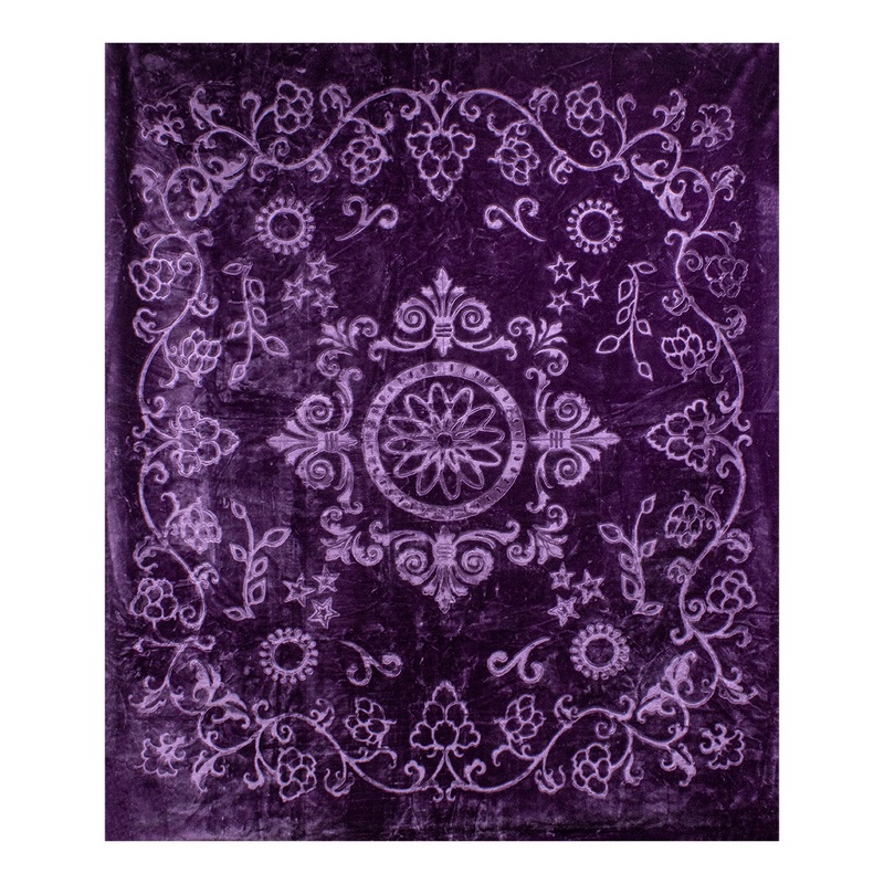 Embossed Purpleplum 79″ x 95″ Plush Queen-sized Blanket BLKT-2413-PL