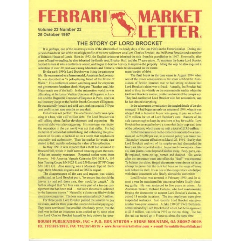Ferrari Market Letter Vol. 22 N.22