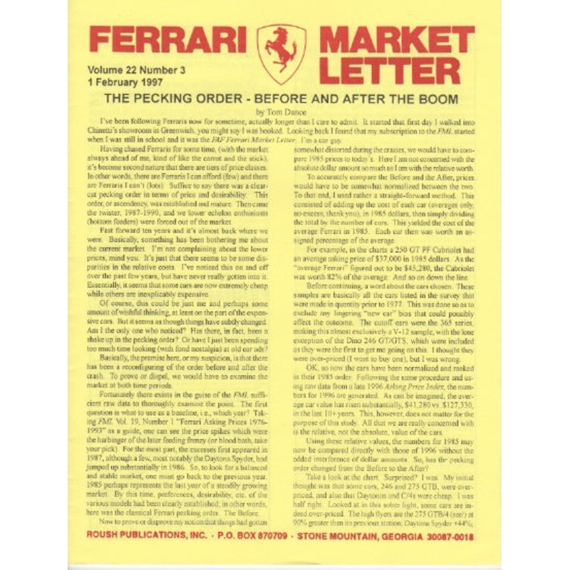 Ferrari Market Letter Vol. 22 N. 3