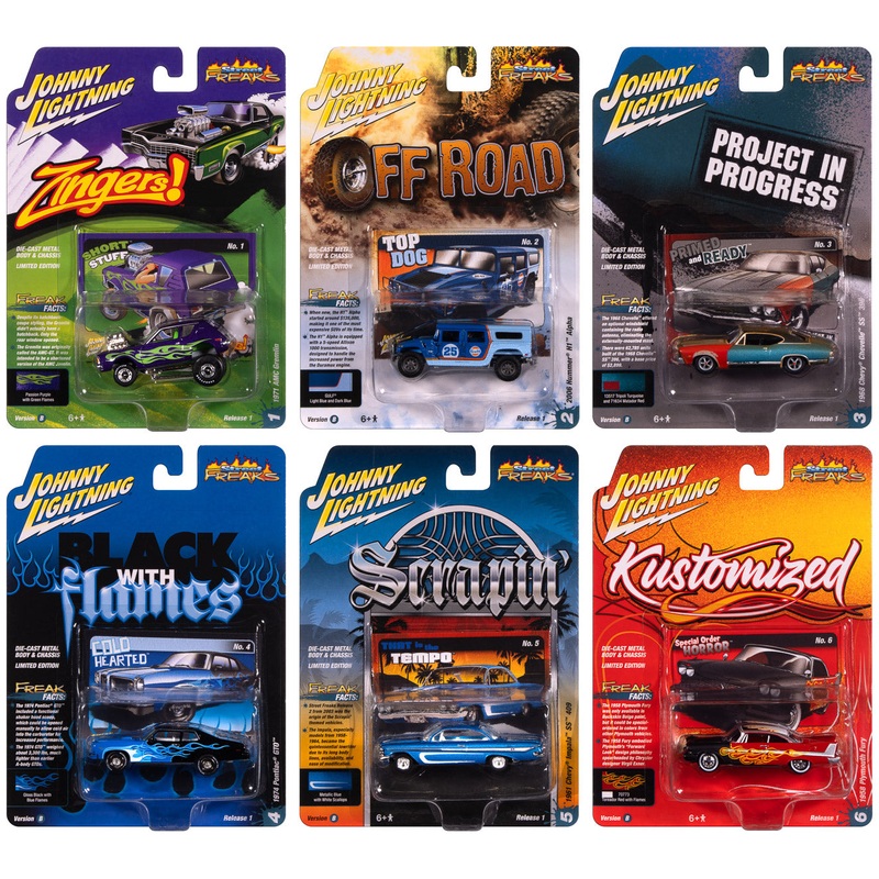 “PRE-ORDER” Johnny Lightning Street Freaks 2025 Release 1 Set B (6-Car Sealed Case) 1:64 Scale Diecast (DUE LATE OCTOBER 2025)