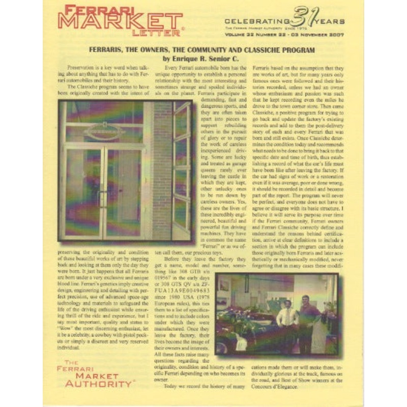 Ferrari Market Letter Vol. 32 N.22