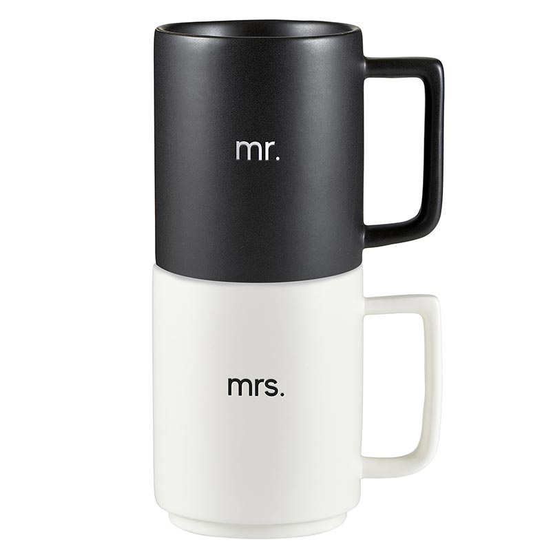 Mr. & Mrs. Matte Stackable Mug Set L1827