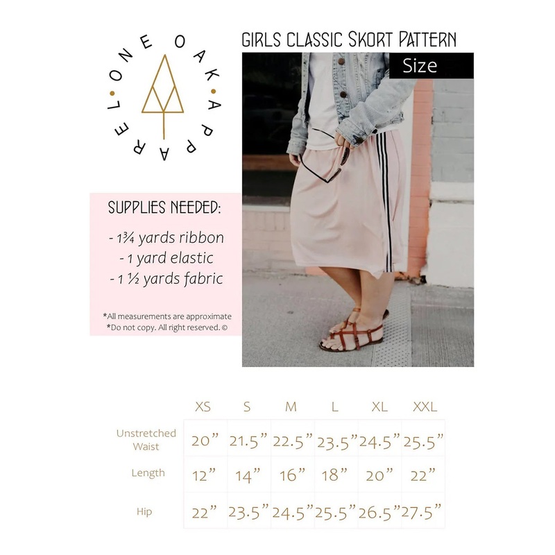 Women’s Classic Skort Pattern OOA M