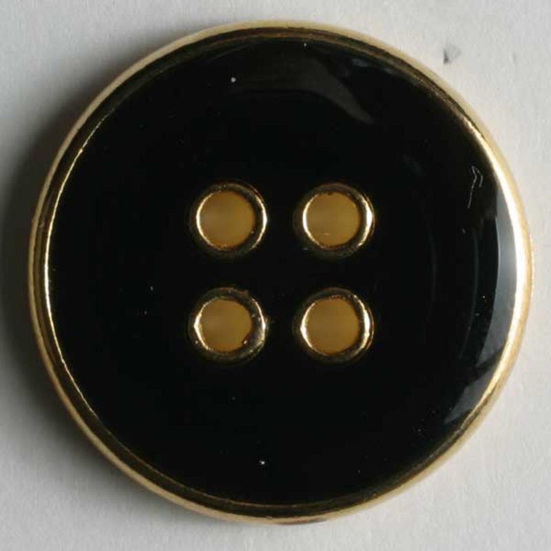 Antique Black and Gold Classic 4 Hole Buttons 3/4 Inch