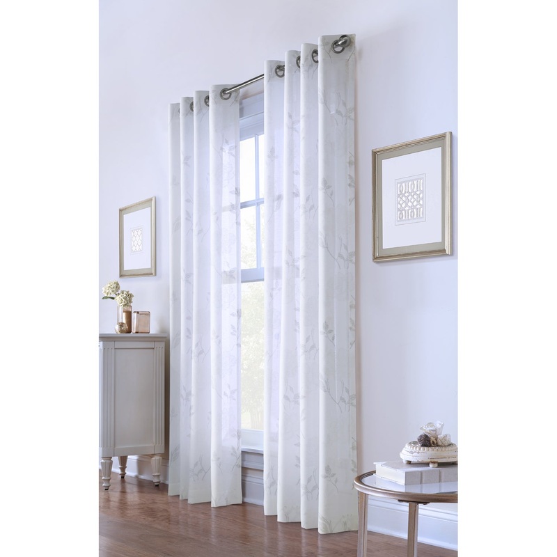 Triston Semi Sheer Grommet Drapes 71641-109 White 50″ Wide X 63″ Long