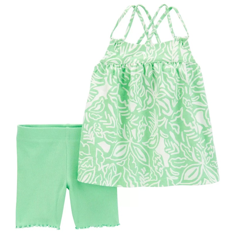 Baby Girls’ 2-Piece Floral Tank & Short Set 1Q984410 Newborn
