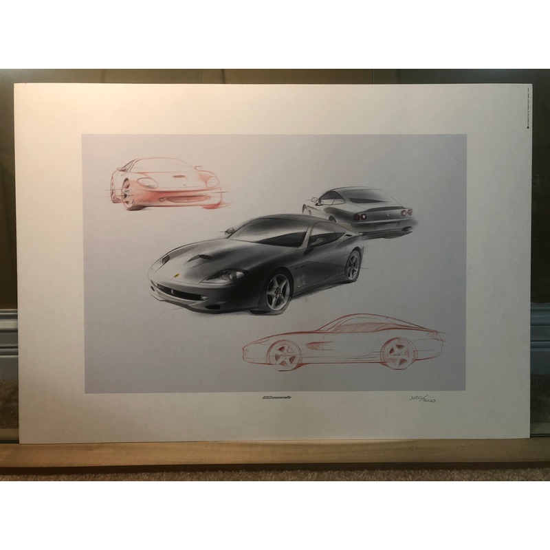 Ferrari 550 Maranello Lithograph Print Poster (1194/97 – 3M/06/97)(Numbered Ed)
