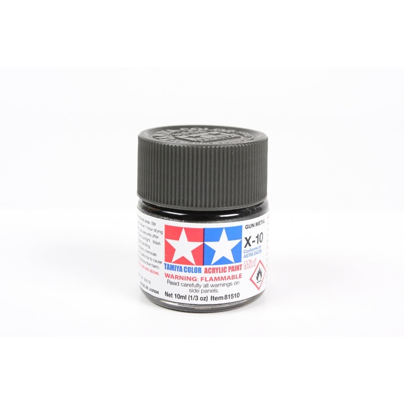 Tamiya Acrylic Mini X10, Gun Metal 10ml Bottle