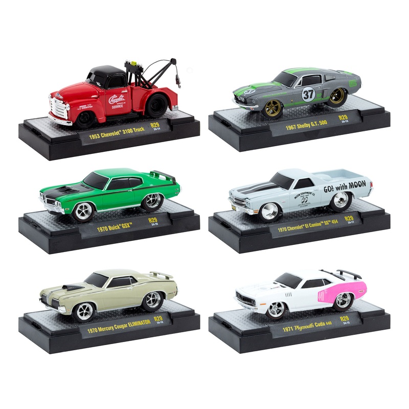 “Ground Pounders” 6 Cars Set Release 29 IN DISPLAY CASES Limited Edition 1/64 Diecast Model Cars by M2 Machines