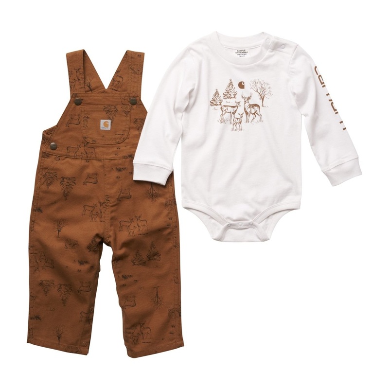 Baby Boy Deer Bodysuit and Canvas Overalls CG8770 3MO