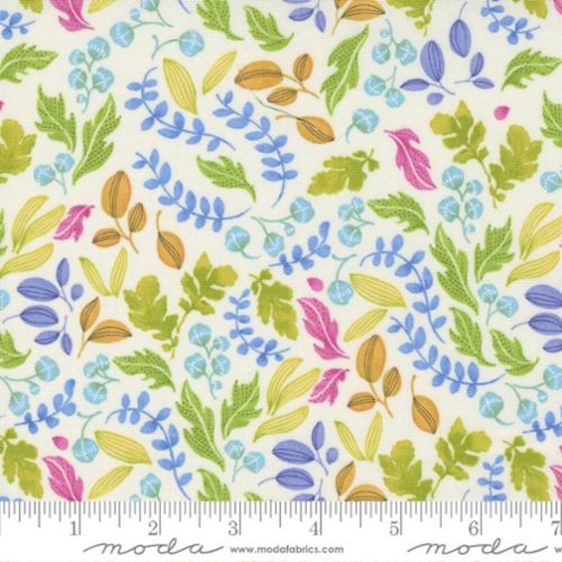 Wild Blossoms Collection Leafy World Cotton Fabric 48736 Cream