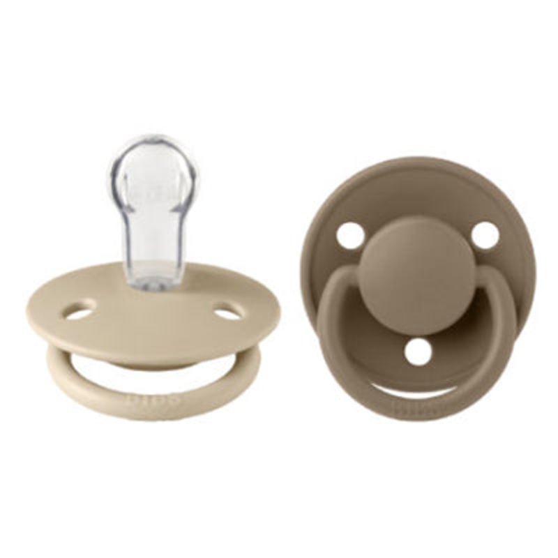 2-Pack De Lux Pacifiers Vanilla/Dark Oak