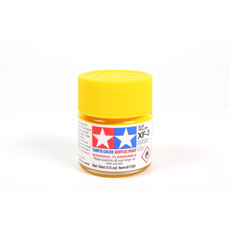 Tamiya Acrylic Mini XF3, Flat Yellow 10ml Bottle