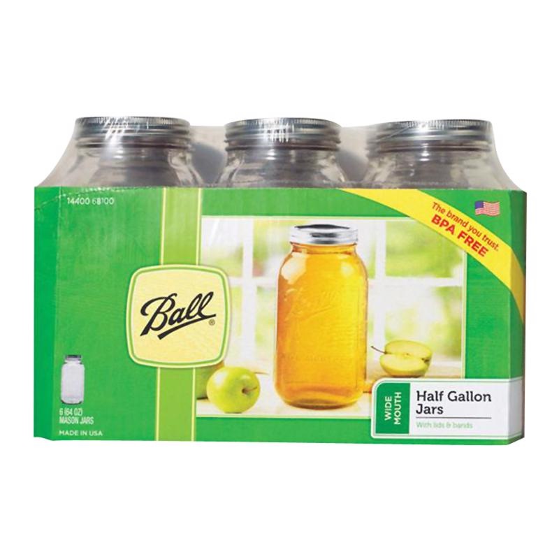 Wide Mouth Half Gallon Jars 68100 Case of 6