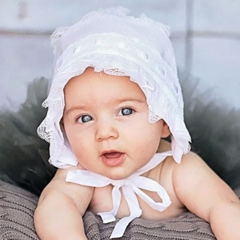 Baby Bonnet Girls White Ribbon 1802 0-3 months