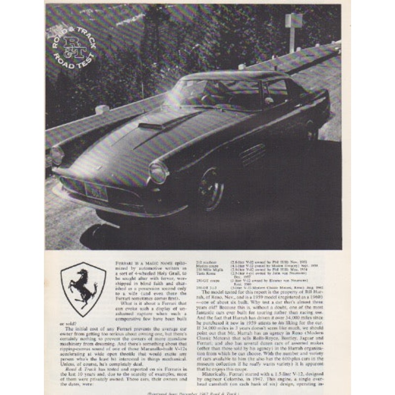 Road & Track Ferrari 410 Superamerica Road Test