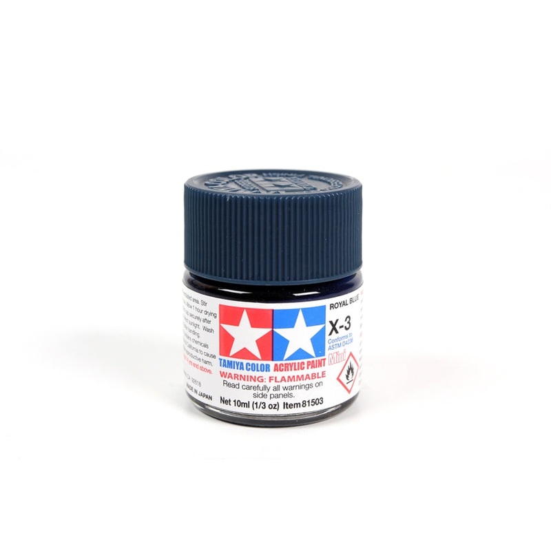 Tamiya Acrylic Mini X3, Royal Blue 10ml Bottle