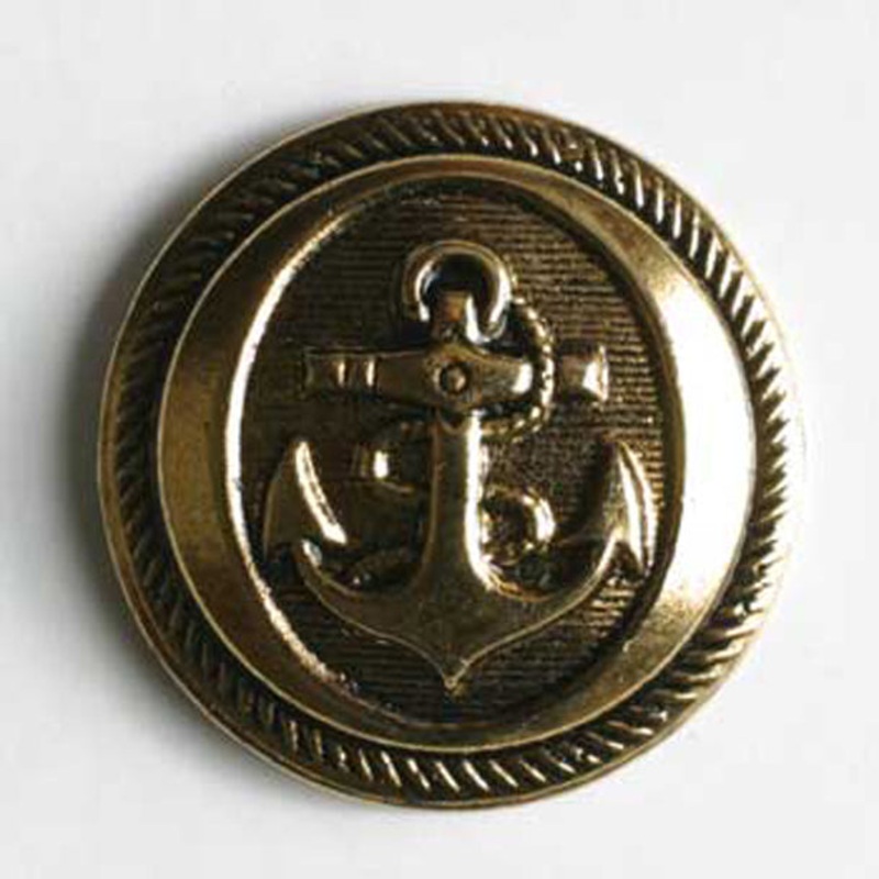 Antique Gold Anchor Button 1868 9/16 inch