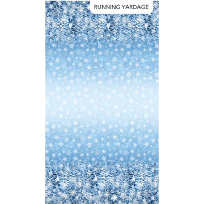 All That Glitters Collection SnowFlake Border Cotton Fabric 27041G-42 Blue