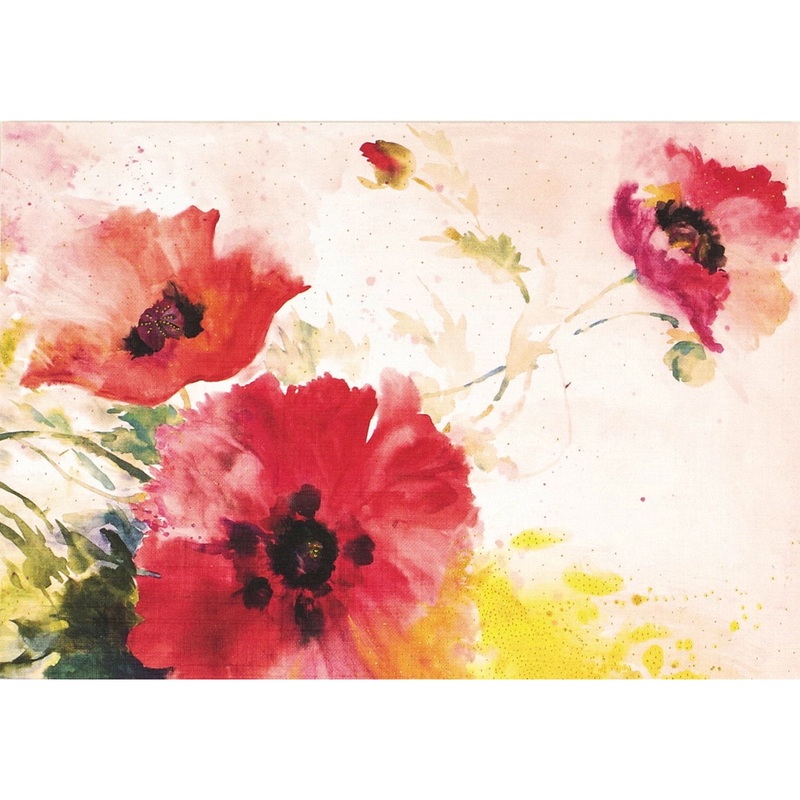 Watercolor Poppies Boxed Everyday Note Cards Set 324511