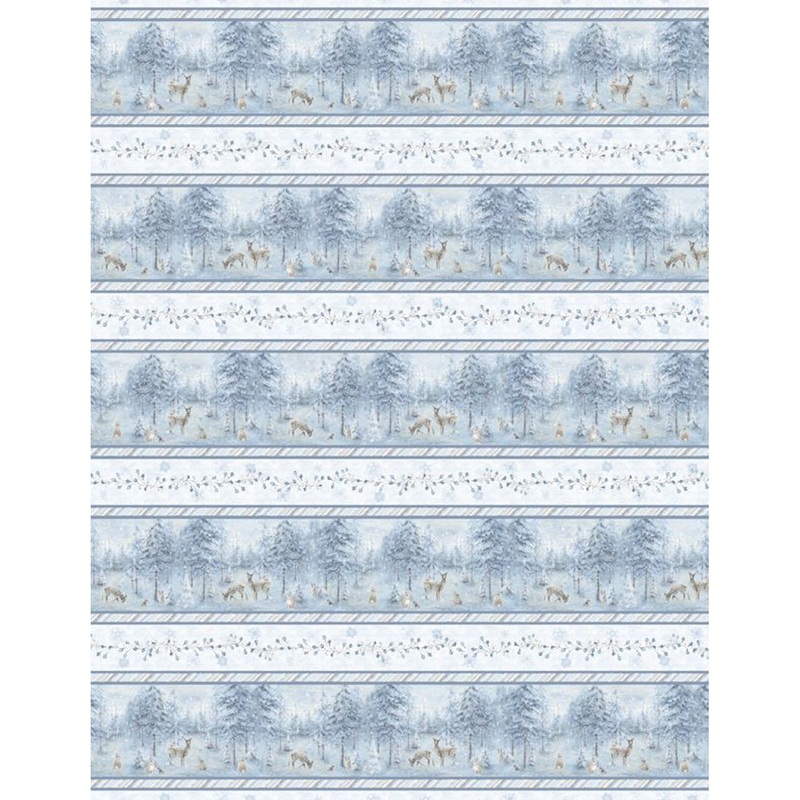 Woodland Frost Collection Cotton Stripe Fabric 3041-17782-419 Multi Colors