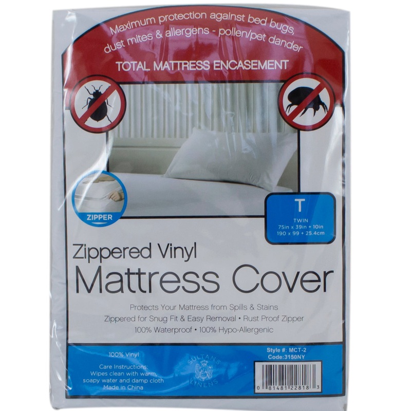 Zippered Vinyl Mattress Cover MC Twin 75 x 39 x 10 in