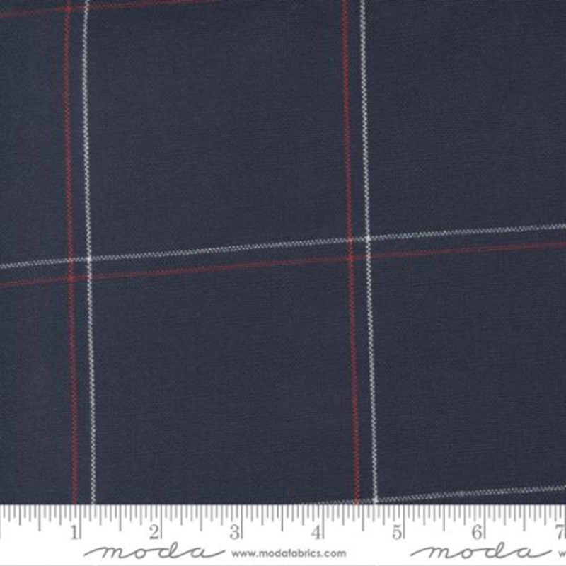 Americana Toweling Window Pane Cotton Fabric 920 Navy