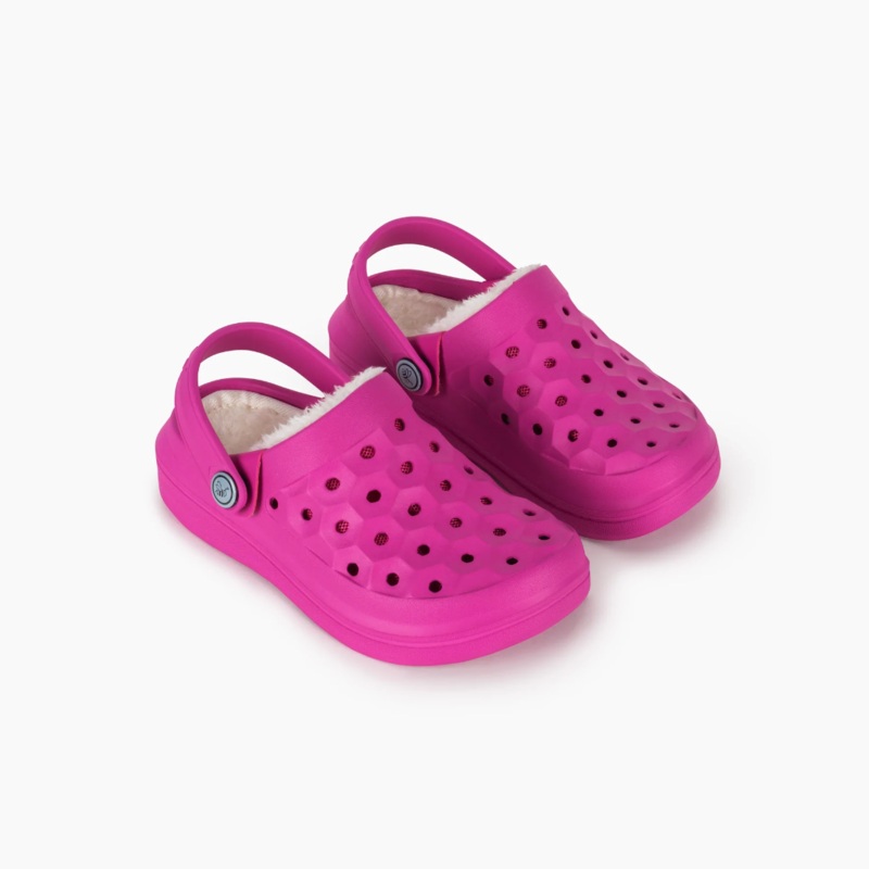 Girls’ Varsity Lined Clogs UKVCL Dark Magenta/Natural Toddler’s 6