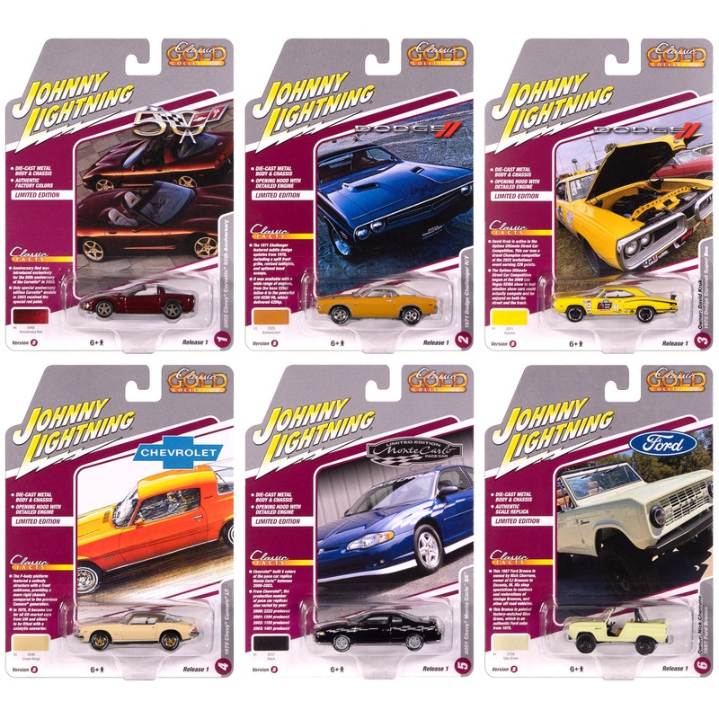 “PRE-ORDER” Johnny Lightning Classic Gold 2025 Release 1 Set B (6-Car Set) 1:64 Diecast (DUE OCTOBER 2025)