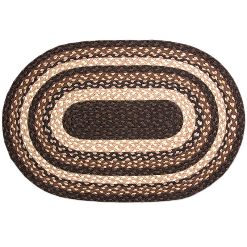 Braided Rug Oval Mocha Frappuccino C-313 20 x 30 inches