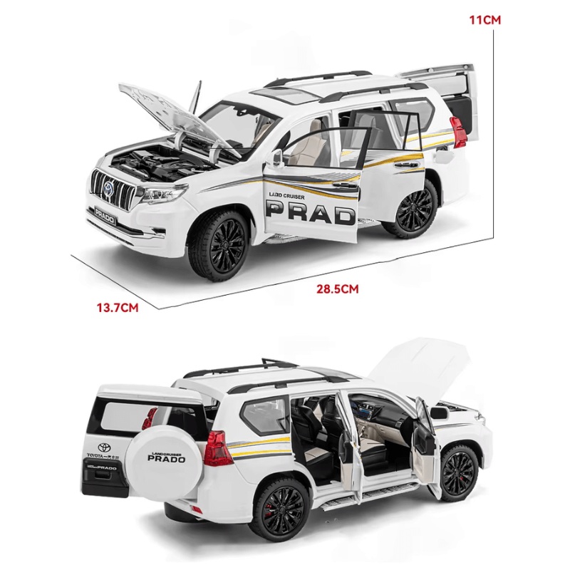 1:18 Scale TOYOTA Land Cruiser Prado Die-cast Model Car Black