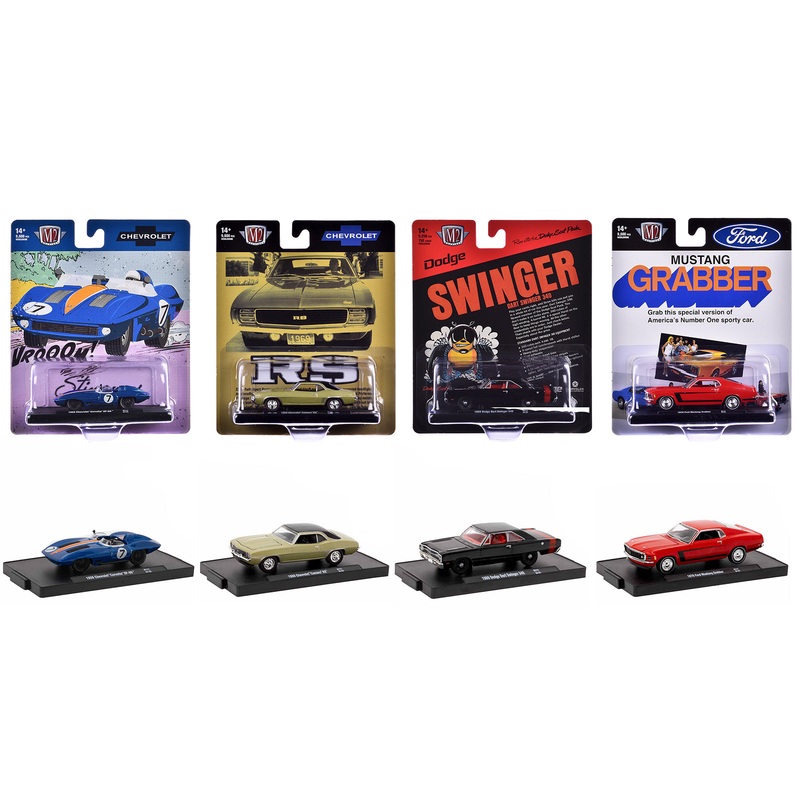 “Auto-Drivers” Set of 4 pieces in Blister Packs Release 111 Limited Edition to 9600 pieces Worldwide 1/64 Diecast Model Cars by M2 Machines