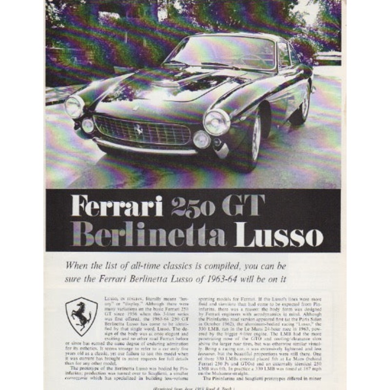 Road & Track Ferrari 250 GT Berlinetta Lusso Road Test