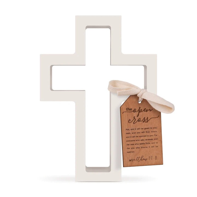 The Open Cross Decoration CRO02 White Small