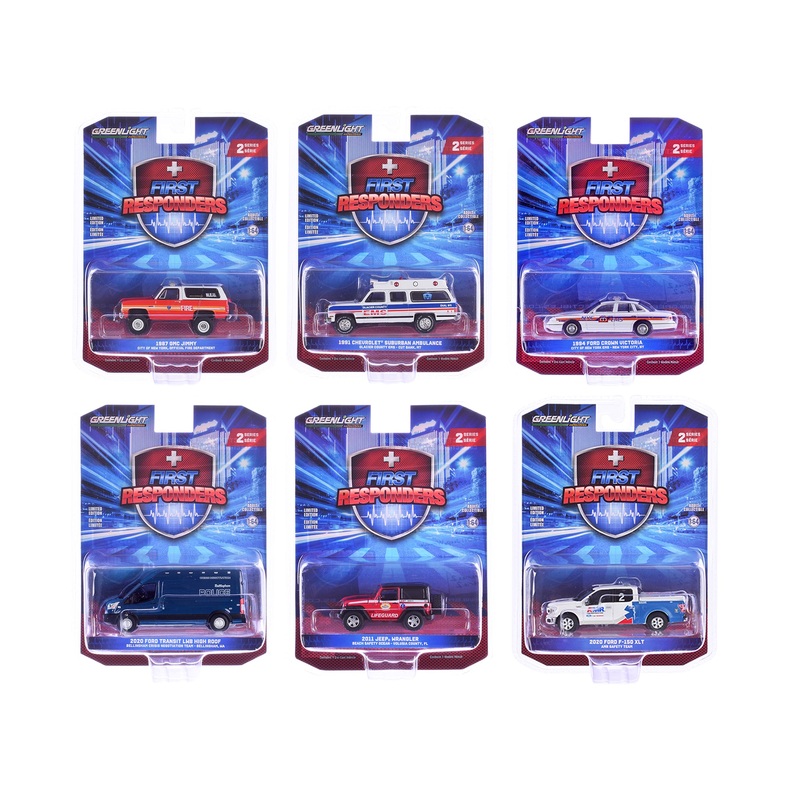 “First Responders” Set of 6 pieces Series 2 1/64 Diecast Model Cars by Greenlight