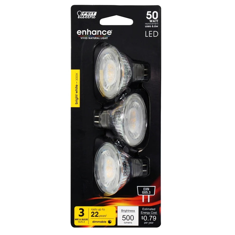 3-Pack 50W MR16 Dimmable Enhance Reflector LED Light Bulbs BPEXN 3000K Bright White