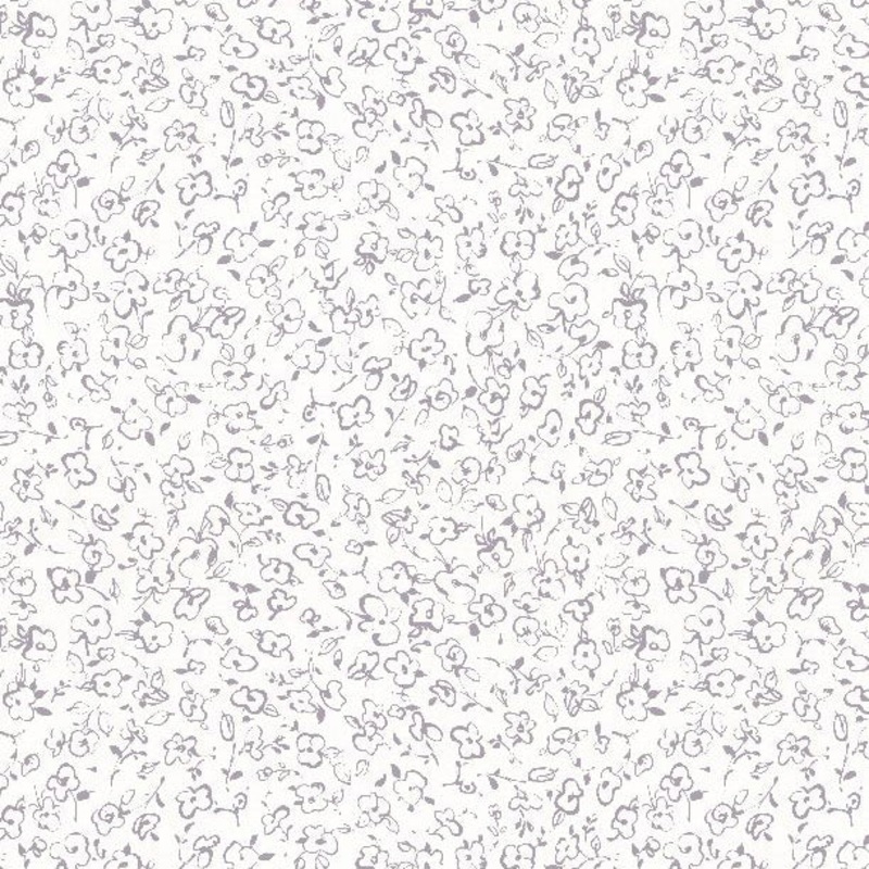 Au Naturel Collection Floral Doodle Cotton Fabric 17820 White