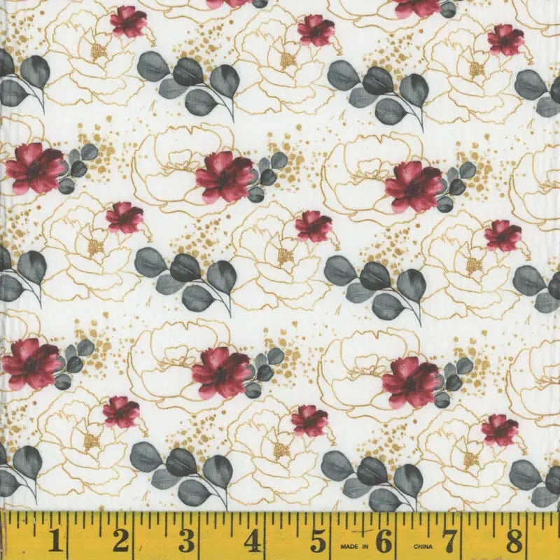 Victoria Wavy Crepe Polyester Fabric 1370 Red
