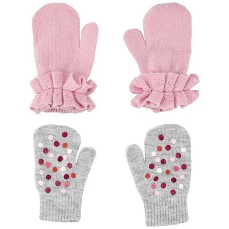Toddler Girls’ 2-Pack Pink Dot Gripper Mittens 2P884010