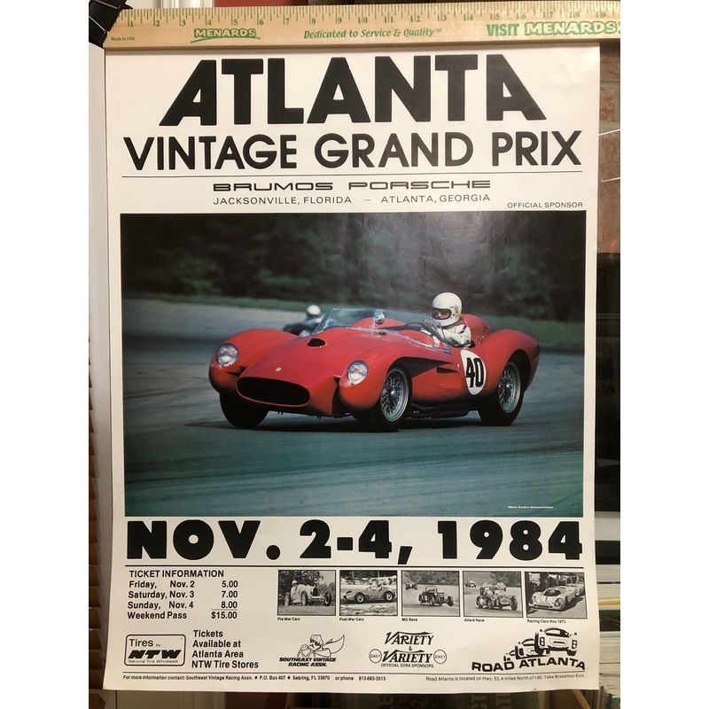 Atlanta Vintage Grand Prix 1984 Official Event Poster