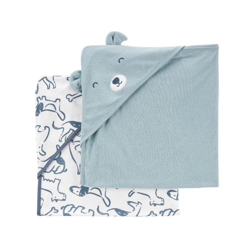 2-Pack Baby Boys’ Blue Dog Hooded Towel 1N691110-420