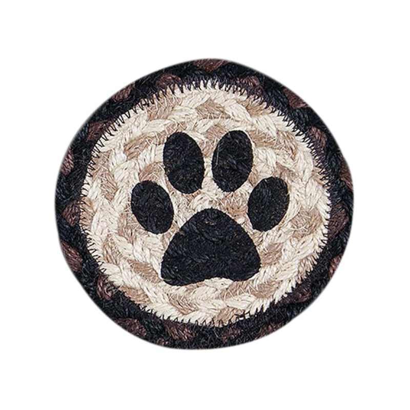 Cat Paw Braided Jute Coaster IC-313CATPAW