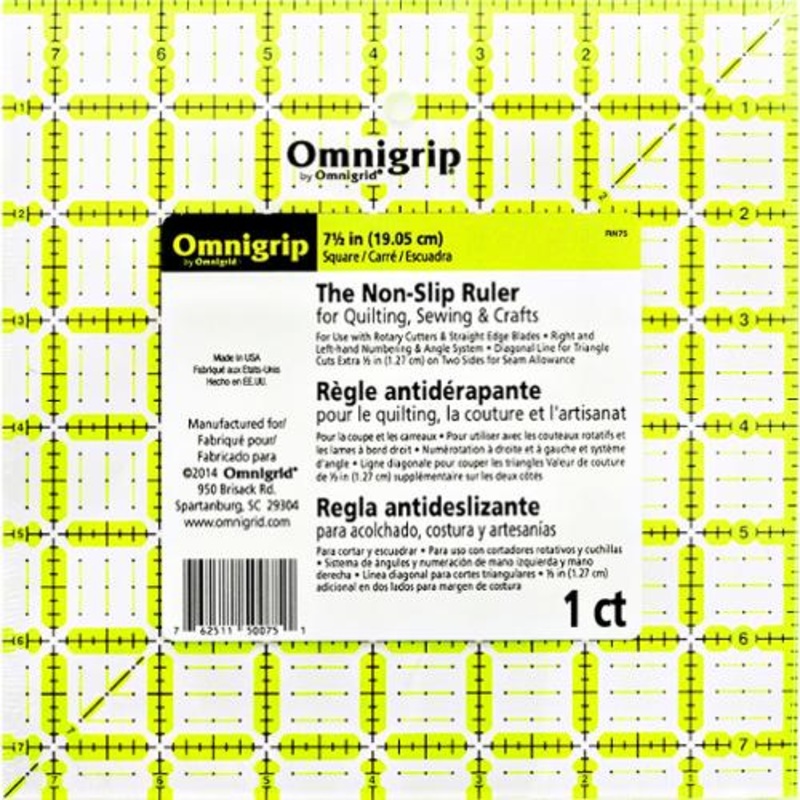7.5″ Square Omnigrip Ruler RN75