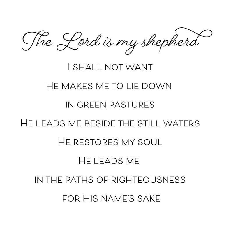 The Lord Is My Shepherd Vinyl Wall Decal 6036 Black