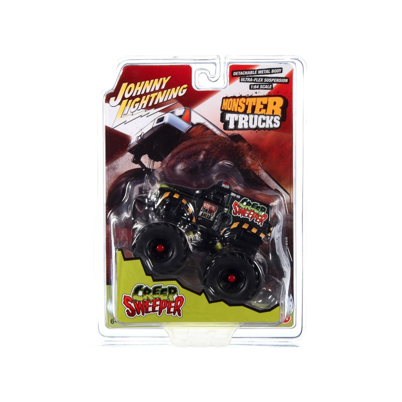 “Creep Sweeper” Monster Truck “Zombie Response Unit” with Black Wheels “Monster Trucks” Series 1/64 Diecast Model by Johnny Lightning