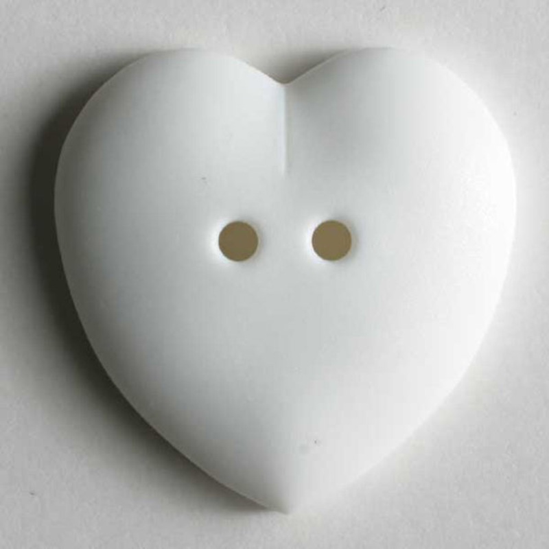 White Heart Shaped Sew Through Buttons 5/8 Inch – 2 Buttons