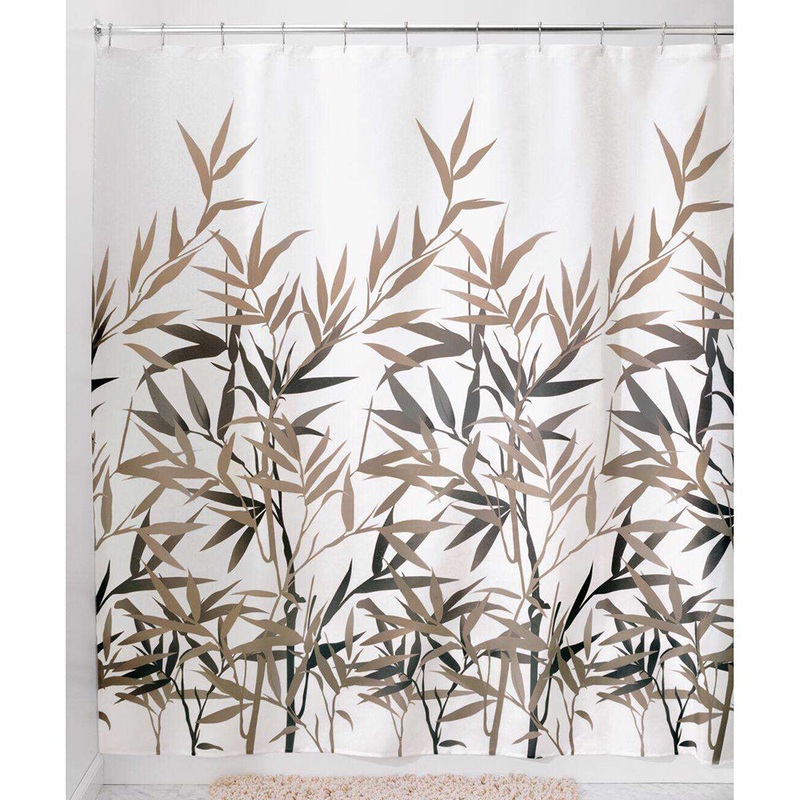 Black & Tan Natural Bamboo Shower Curtain 36522