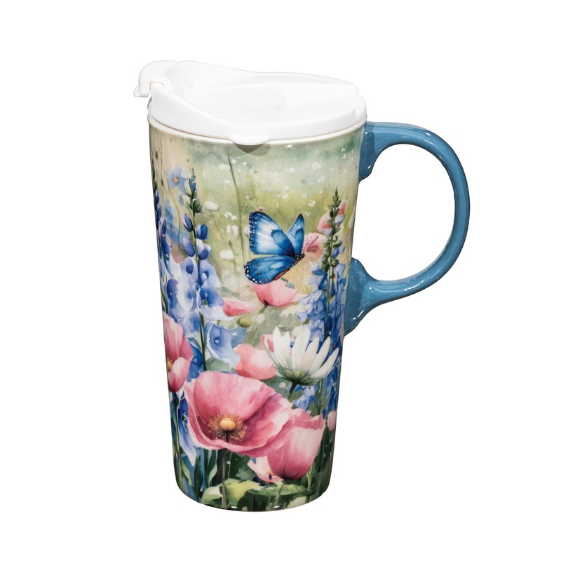 Wildflowers 17 oz Ceramic Travel Cup 3CTC109748