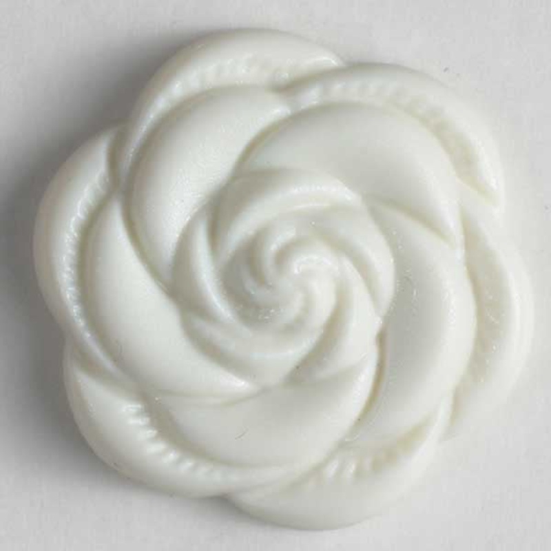 White Rose Shank Buttons 195, 196 3/4 Inch